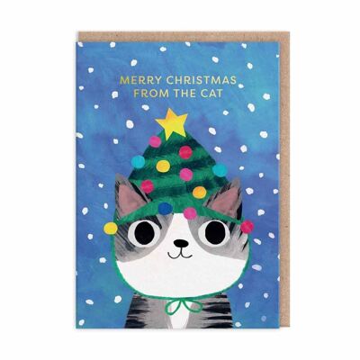 Tarjeta navideña Feliz Navidad del gato (9676)