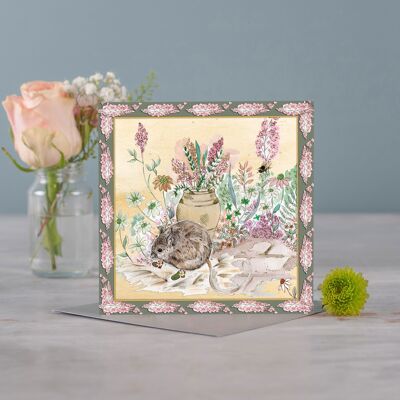 Mouse Bouquet Boots Greeting Card