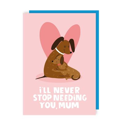 Paquete de 6 tarjetas lindas para el día de la madre del perro salchicha
