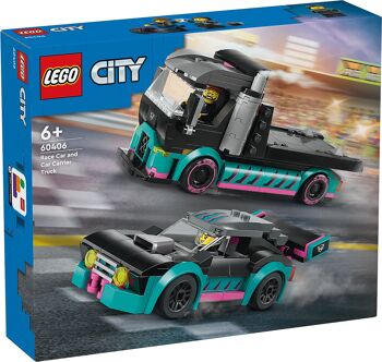 LEGO 60406 - Véhicule De Course et Camion de Transport City