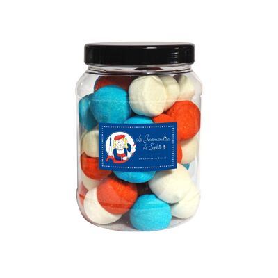 Candies - Jar of tricolor marshmallows