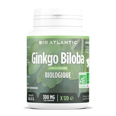 Ginkgo biloba orgánico - 300 mg - 120 comprimidos