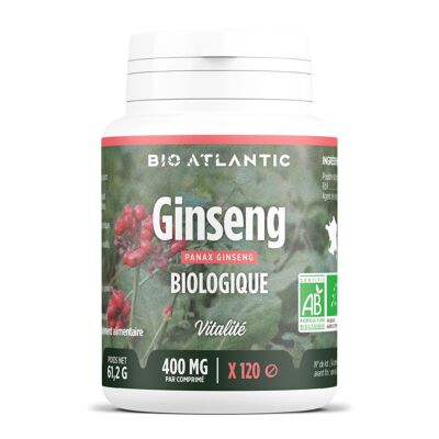 Ginseng Biologique - 400 mg - 120 comprimés