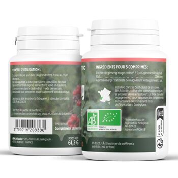 Ginseng Biologique - 400 mg - 120 comprimés 2