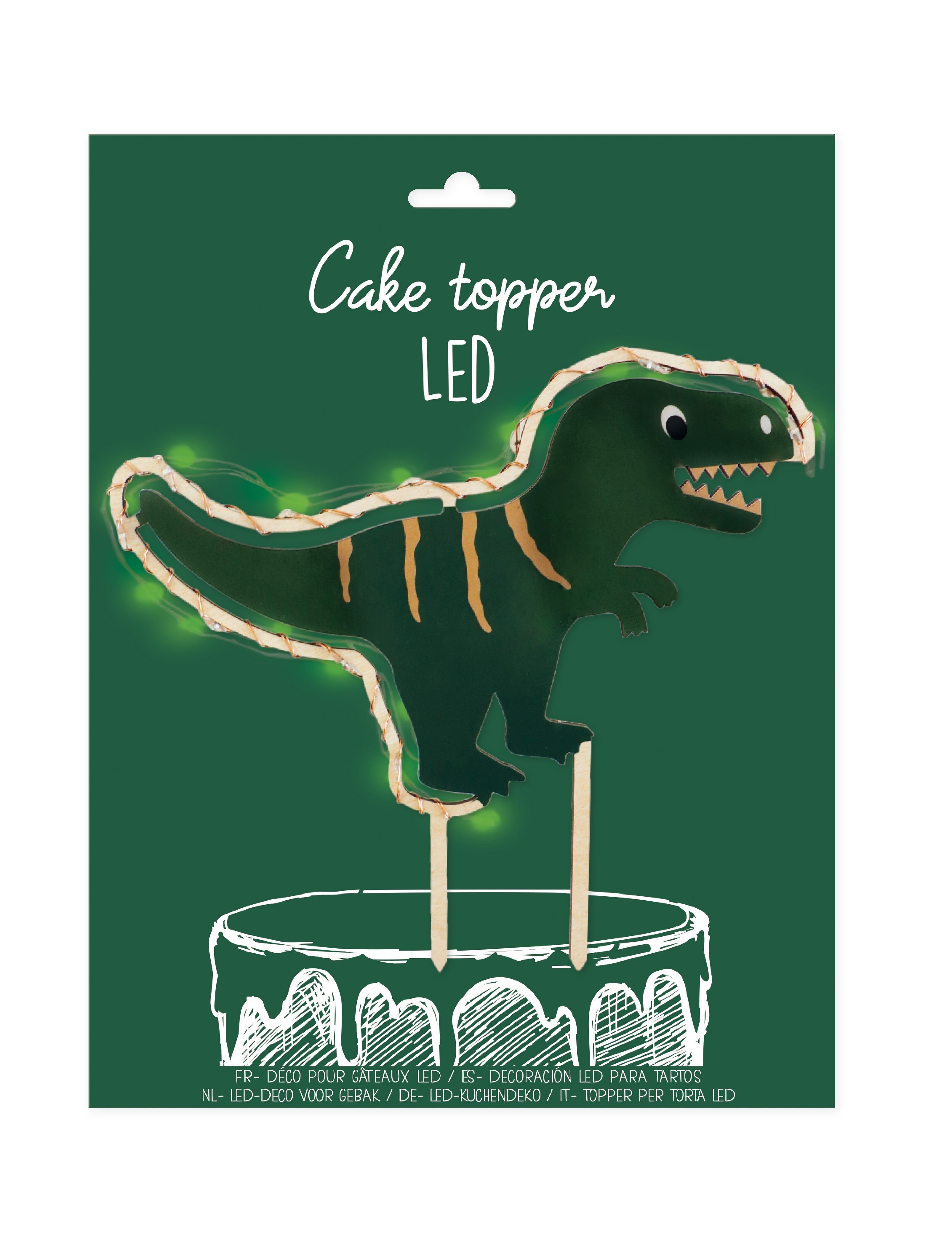 Cake topper Led Dino (compreso 0,02€ esclusa IVA per ecopartecipazione)