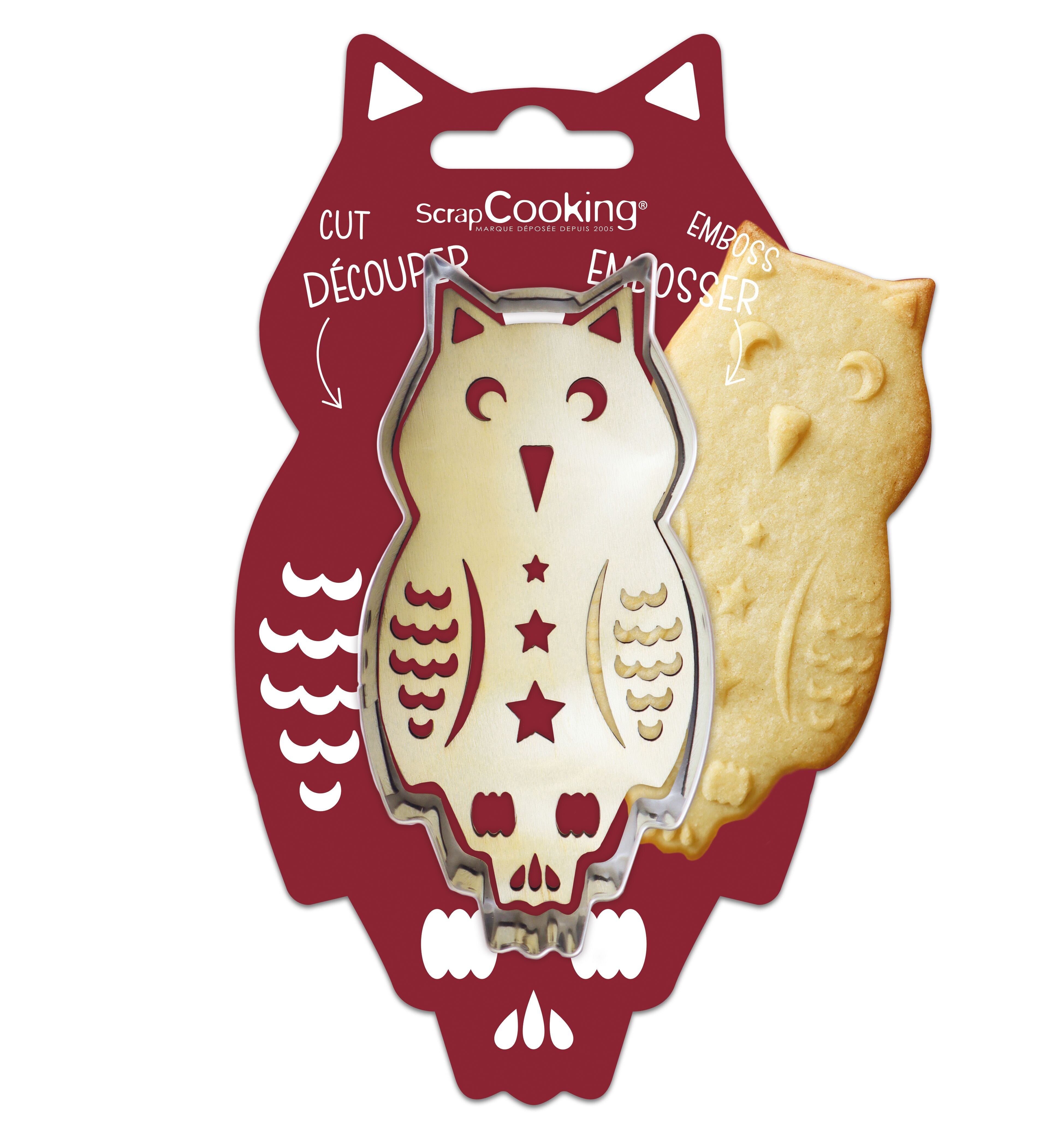 Cutter + wooden embosser Owl