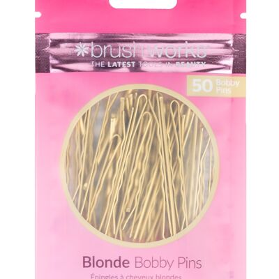 Pinces à cheveux blondes Brushworks - 50 pièces
