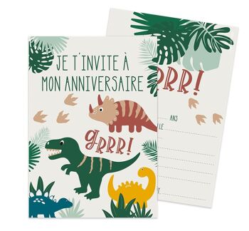 8 cartes d'invitation " Dino" 2