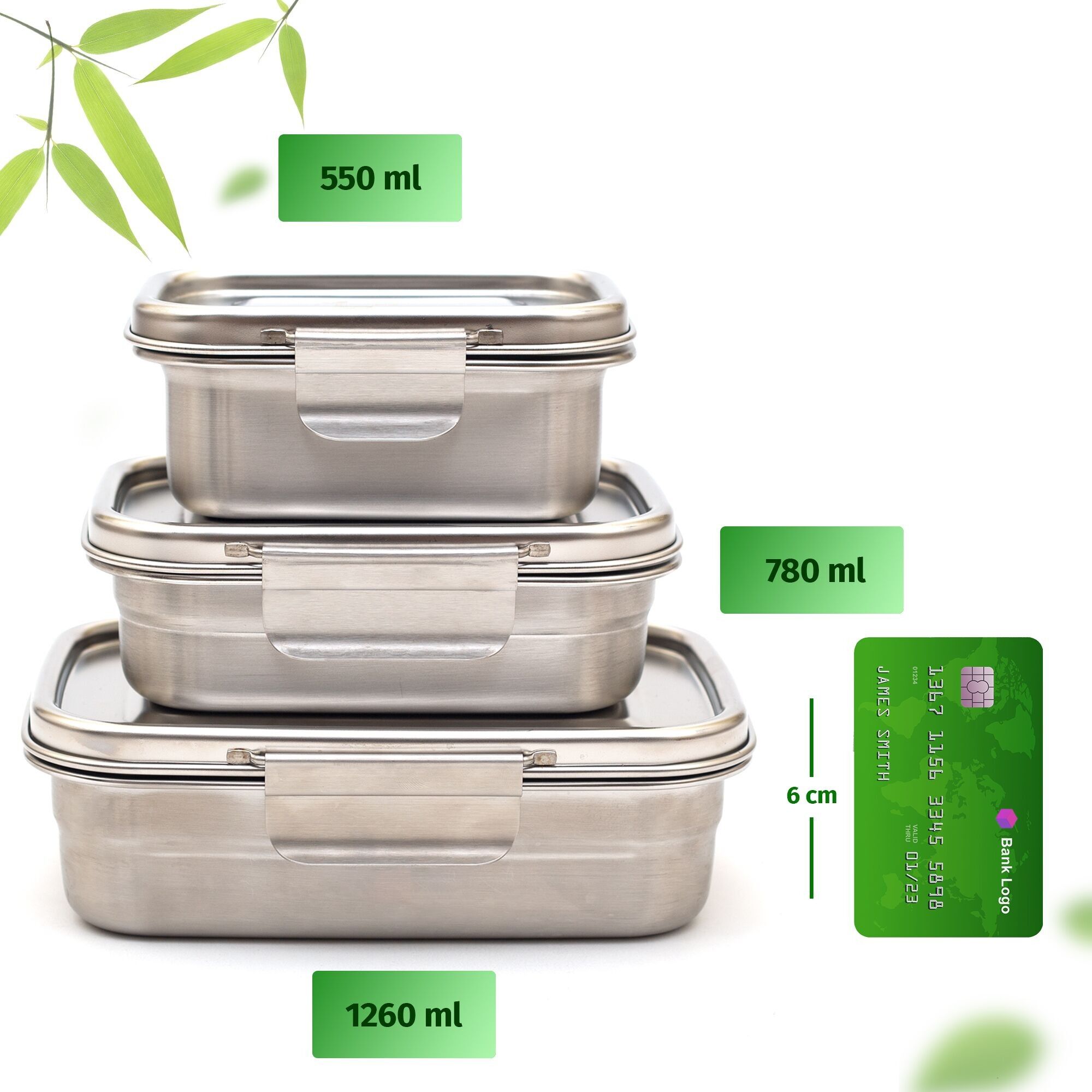 Sotfclip Brotdosen Bundle: 550ml, 780ml und 1260ml mit Trennwänden für Kinder