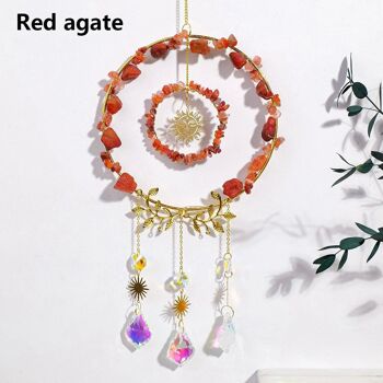 Pendentif rond en cristal, attrape-soleil suspendu 6