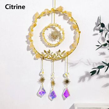 Pendentif rond en cristal, attrape-soleil suspendu 7