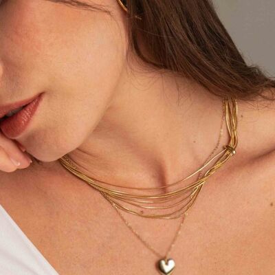 Aseyam necklace - snake links and fixed ring