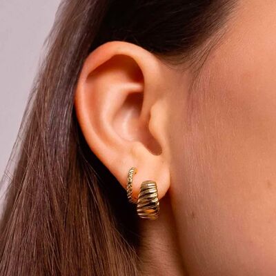 Orélia mini hoop earrings - textured
