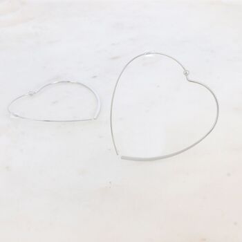 Créoles Aona - anneau en forme de coeur 3