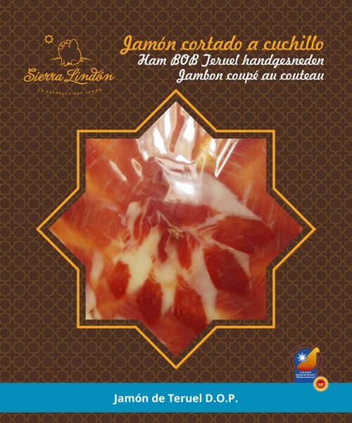 Jamón de Teruel DOP loncheado a cuchillo 80g caja con 25 sobres