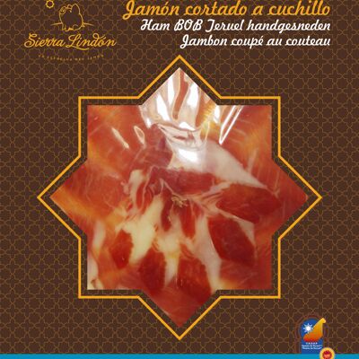Teruel PDO ham sliced with a knife 80g box with 25 sachets
