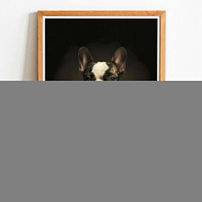 Bulldog Francés 01 Retrato de perro de estilo vintage, Arte de pared de perro, Cuerpo humano de cabeza de perro, Impresión de perro, Póster de perro, Decoración del hogar, Regalo de perro