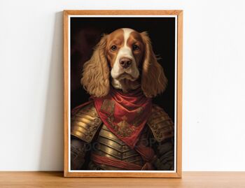 Cocker Spaniel vintage Style Dog Portrait, Dog Wall art, Dog Head Human Body, Dog Print, Dog Poster, Home Decor, Dog Gift