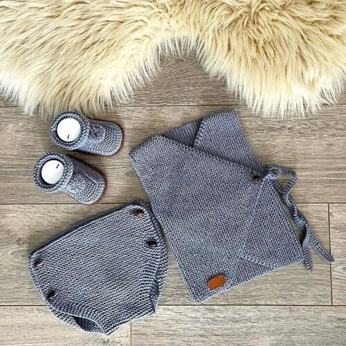 Organic Handmade 0-12M Baby Boy Vest Set Three Pieces