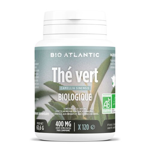 Thé vert Biologique - 400 mg - 120 comprimés