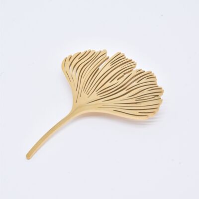 BROCHE FEUILLE DE GINKGO- BH500011