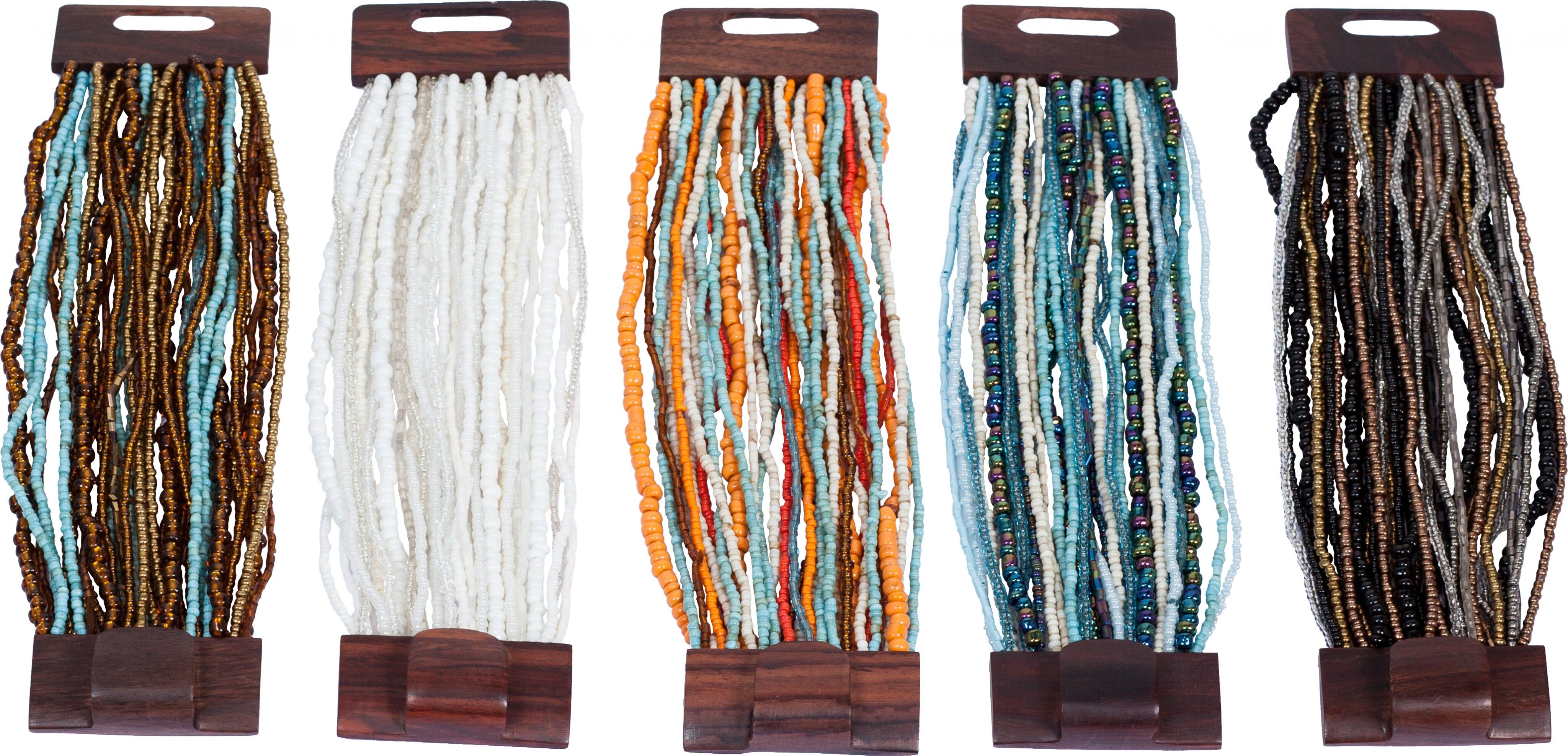 Rainbow Rocaille Bracelets x10