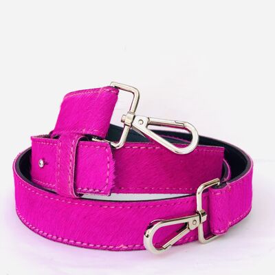 Cinturino di ricambio per borsa a tracolla in pelle color rosa neon
