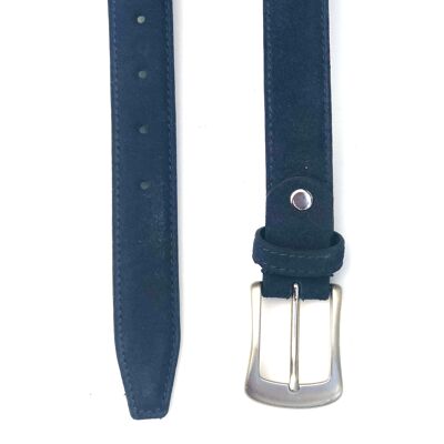 Cinturón de cuero de gamuza para mujer # BL35- Azul marino