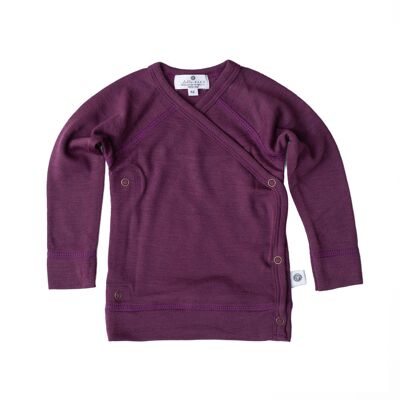 Baby woolen wrap sweater – Merino wool - Crushed violets