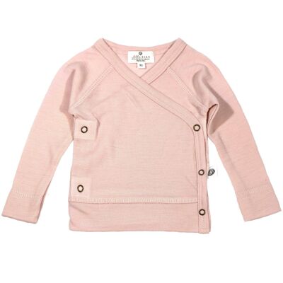 Baby woolen wrap sweater - Merino wool - Sepia pink