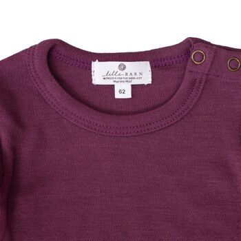 Pull bébé / chemise à manches longues en laine – Laine mérinos - Violettes écrasées 5