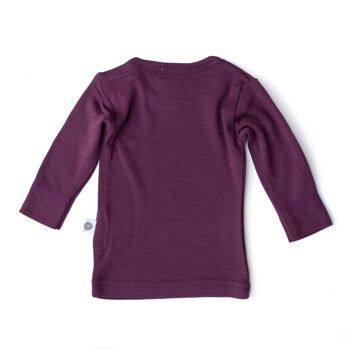 Pull bébé / chemise à manches longues en laine – Laine mérinos - Violettes écrasées 7
