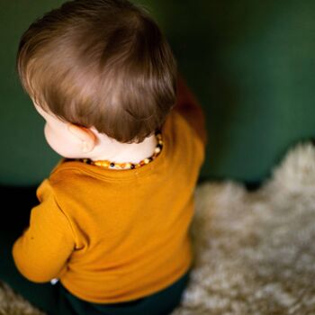 Pull bébé en laine / chemise à manches longues – Laine mérinos - Cathay spice 1