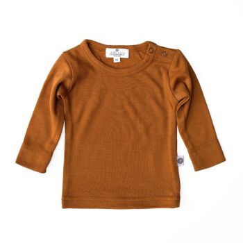 Pull bébé en laine / chemise à manches longues – Laine mérinos - Cathay spice 2