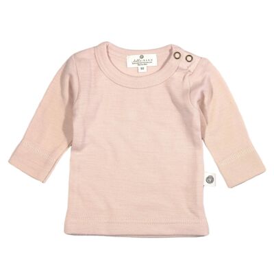 Jersey de lana para bebé / camisa de manga larga – lana merino - Rosa sepia