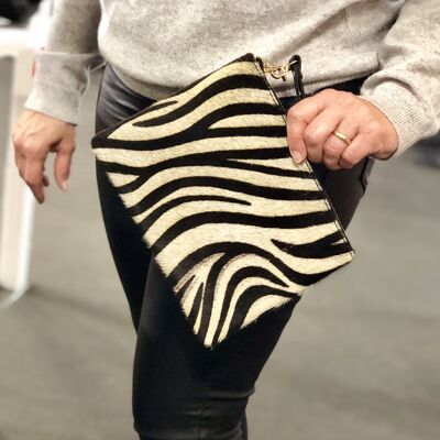 Ponyhaar-Echtleder-Armband #LB601 Zebra
