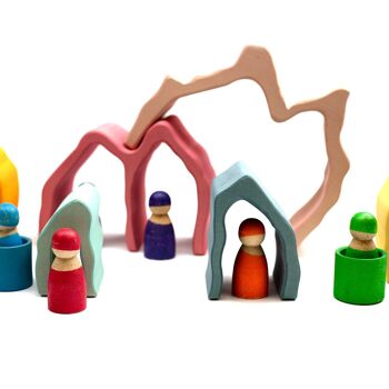 Empileur de jouets en bois - Corail - Montessori - Jouets ouverts 4