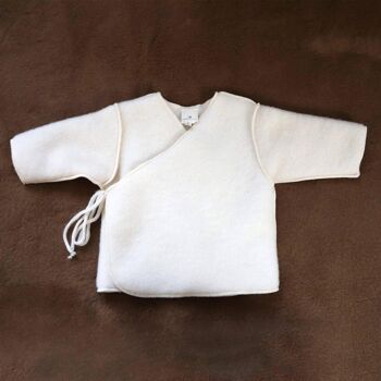 Cardigan en laine bébé / nouveau-né - polaire en laine mérinos - Naturel 3