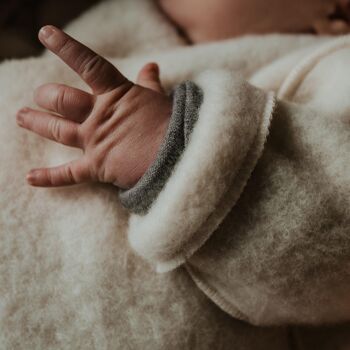 Cardigan en laine bébé / nouveau-né - polaire en laine mérinos - Naturel 8