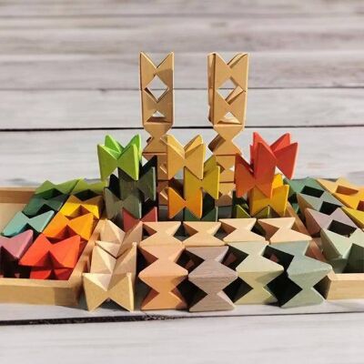 Blocs papillons en bois - Jouets Montessori