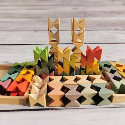 Schmetterlingsblöcke aus Holz - Montessori-Spielzeug