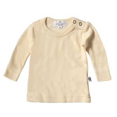 Jersey de lana para bebé / camisa de manga larga - Lana merino - Natural