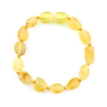 Bébé/Enfant - Bracelet Ambre - Perles brutes ovales - Citron 1