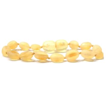 Bébé/Enfant - Bracelet Ambre - Perles brutes ovales - Citron 2