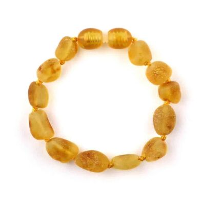 Neonato/Bambino - Bracciale in ambra - Perle grezze ovali - Miele