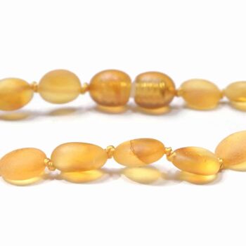 Bébé/Enfant - Bracelet Ambre - Perles brutes ovales - Miel 2