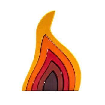 Empileur de jouets en bois - Feu - Montessori - Jouets ouverts 1