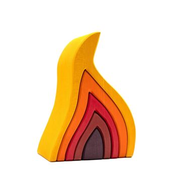 Empileur de jouets en bois - Feu - Montessori - Jouets ouverts 2