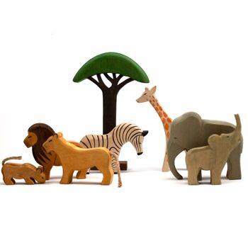 Animaux jouets en bois - Éléphant - Montessori - Jouets ouverts 5