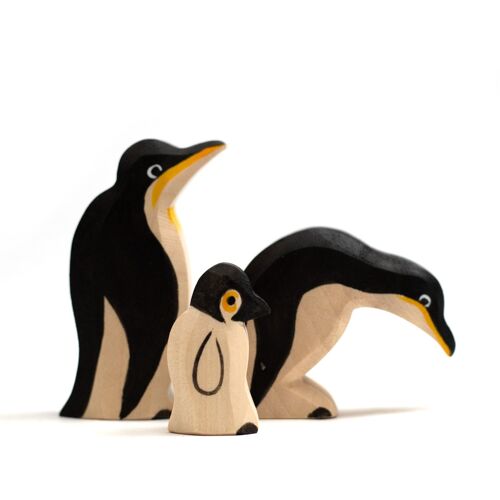 Houten speelgoed dieren - Pinguin familie - Montessori - Open einde speelgoed